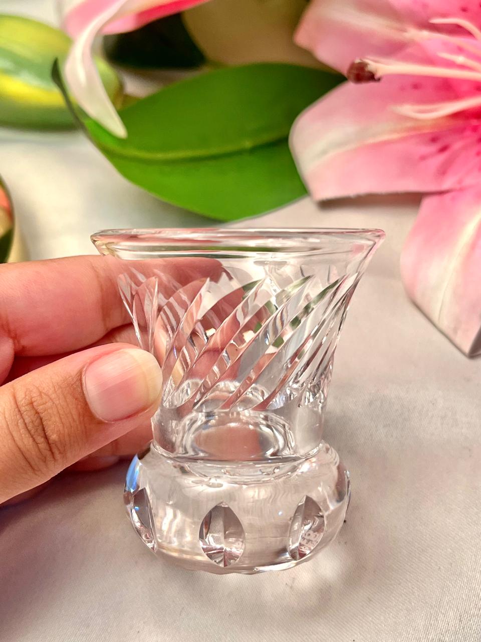 Vintage Clear Crystal Mini Vase – Approx. 3 Inch