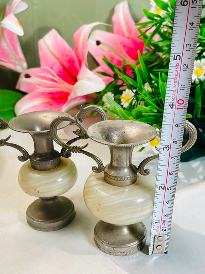 Silver-Tone Miniature Ewer Jugs – 2 Pieces, 9 cm
