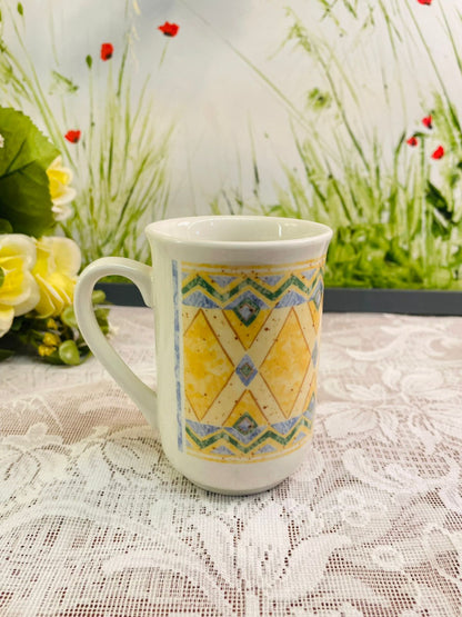 Billtons England Yellow Geometric Ceramic Mug