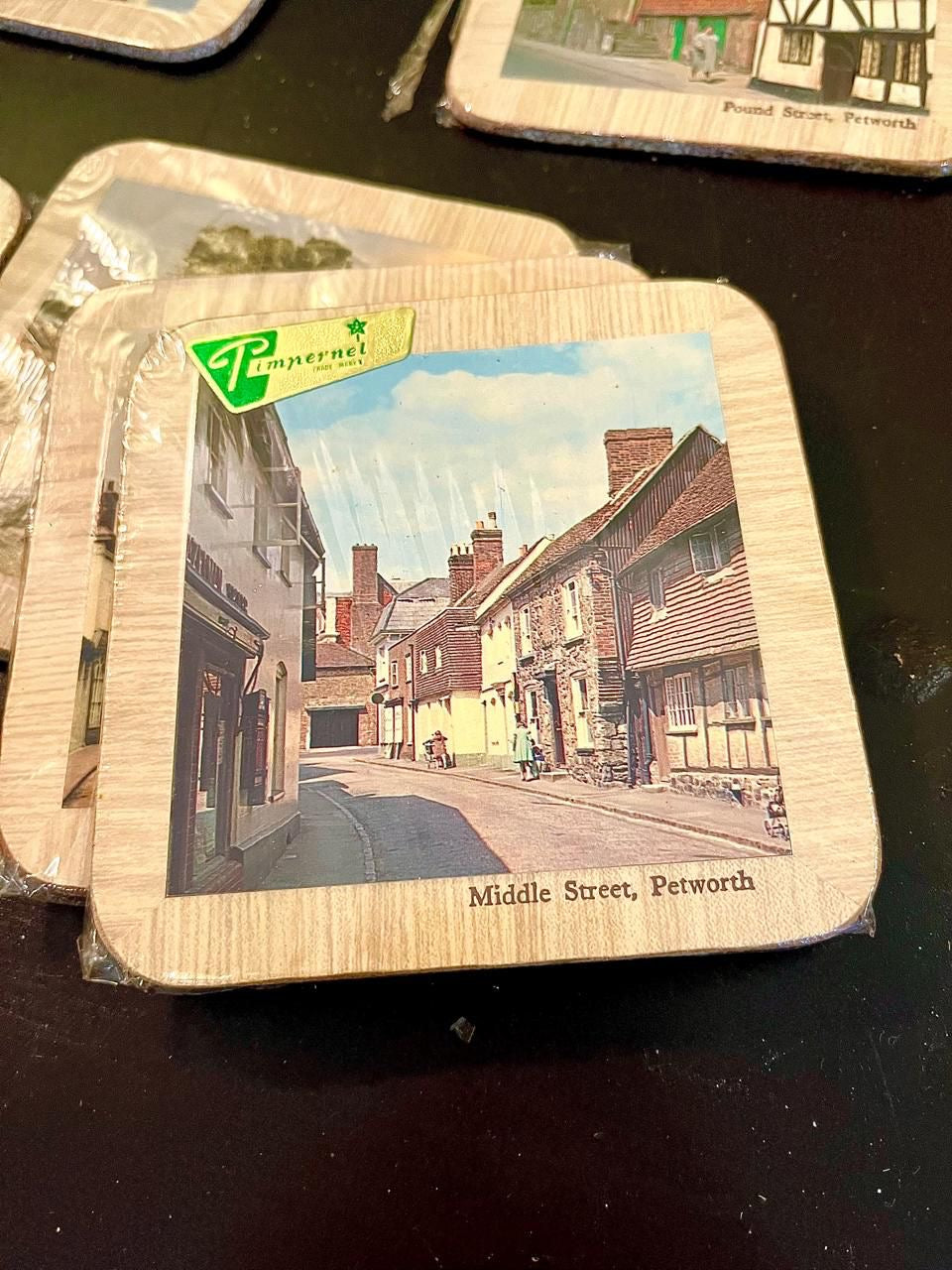 Set of Vintage Petersfield Street Scene Coasters 5 Inch