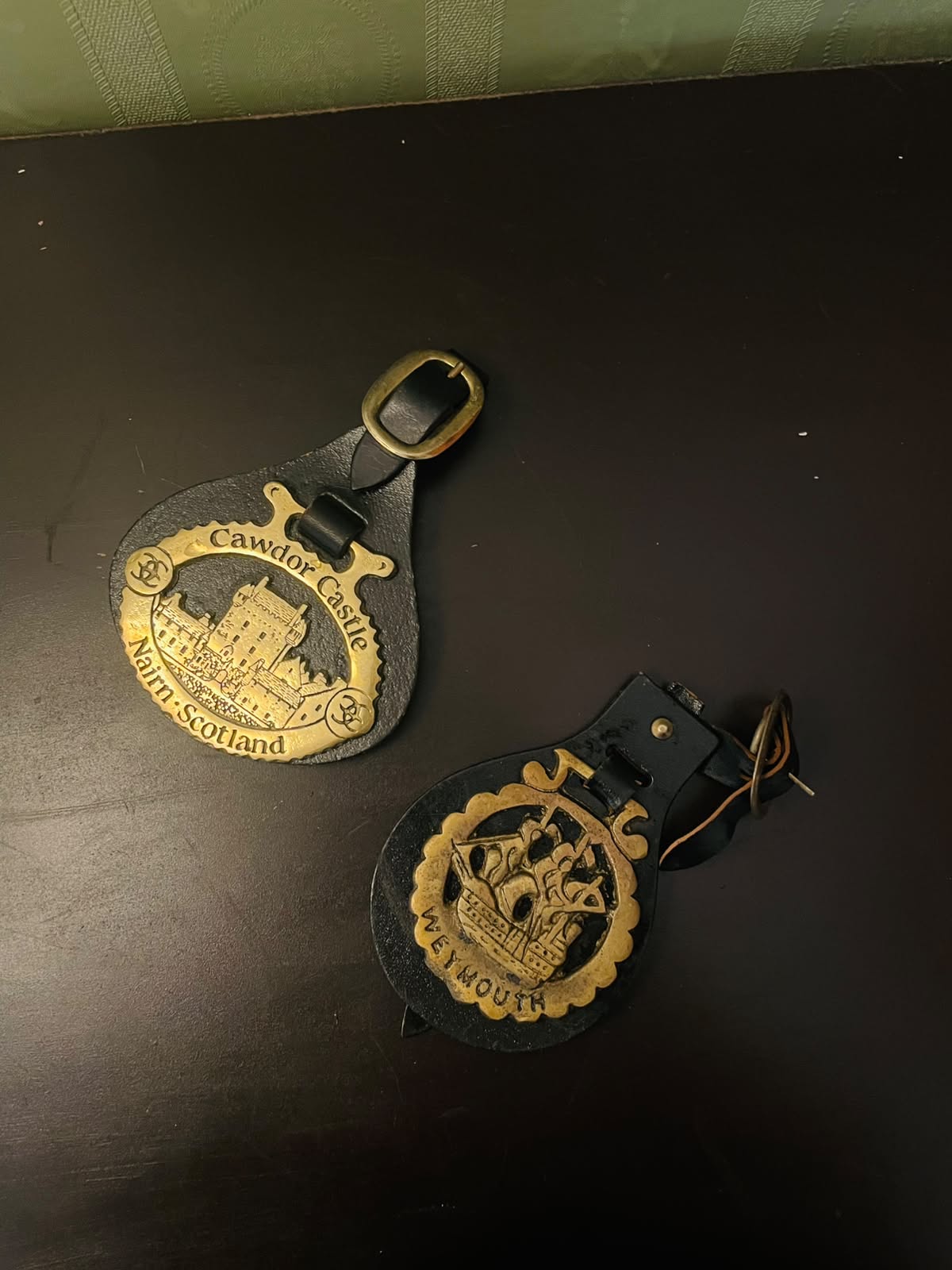 Vintage Brass Souvenir Horse Brasses Set of 2