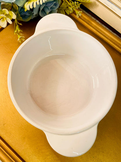 Arcopal France Floral Casserole Bowl Vintage White