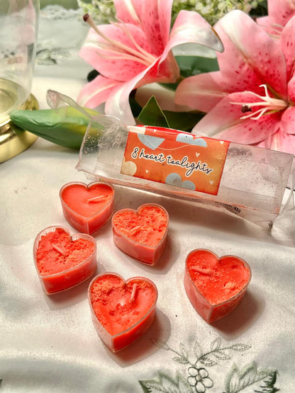 2 Inch Red Heart-Shaped Mini Scented Candles – Set of 5