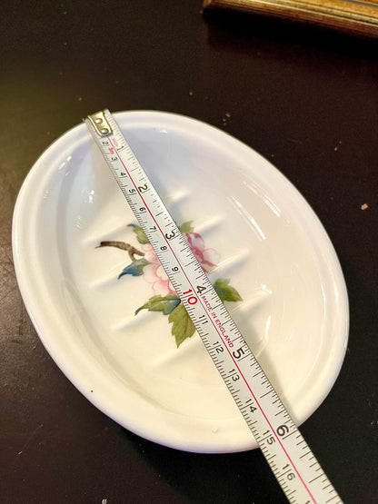 Vintage Floral Ceramic Soap Dish – 6 Inch