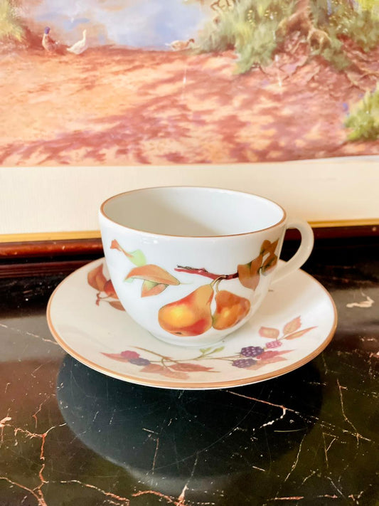 Royal Grafton bone china, vintage tea cup saucer set, English fine bone china Pakistan, collectible fruit pattern crockery, antique tea set Lahore Karachi Islamabad, rare thrift finds, curated vintage collection, European vintage crockery, timeless tea-time elegance, made in England crockery