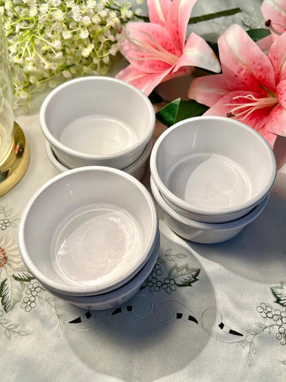 Charlie Bigham's White Ceramic Oven-Safe Sweet Bowls – Set of 6