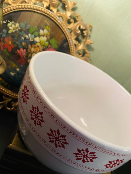 Vintage Nordic Snowflake Mixing Bowl 8 Inch