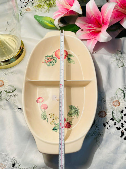 Vintage Divided Fruit Serving Dish – Approx. 14 Inch