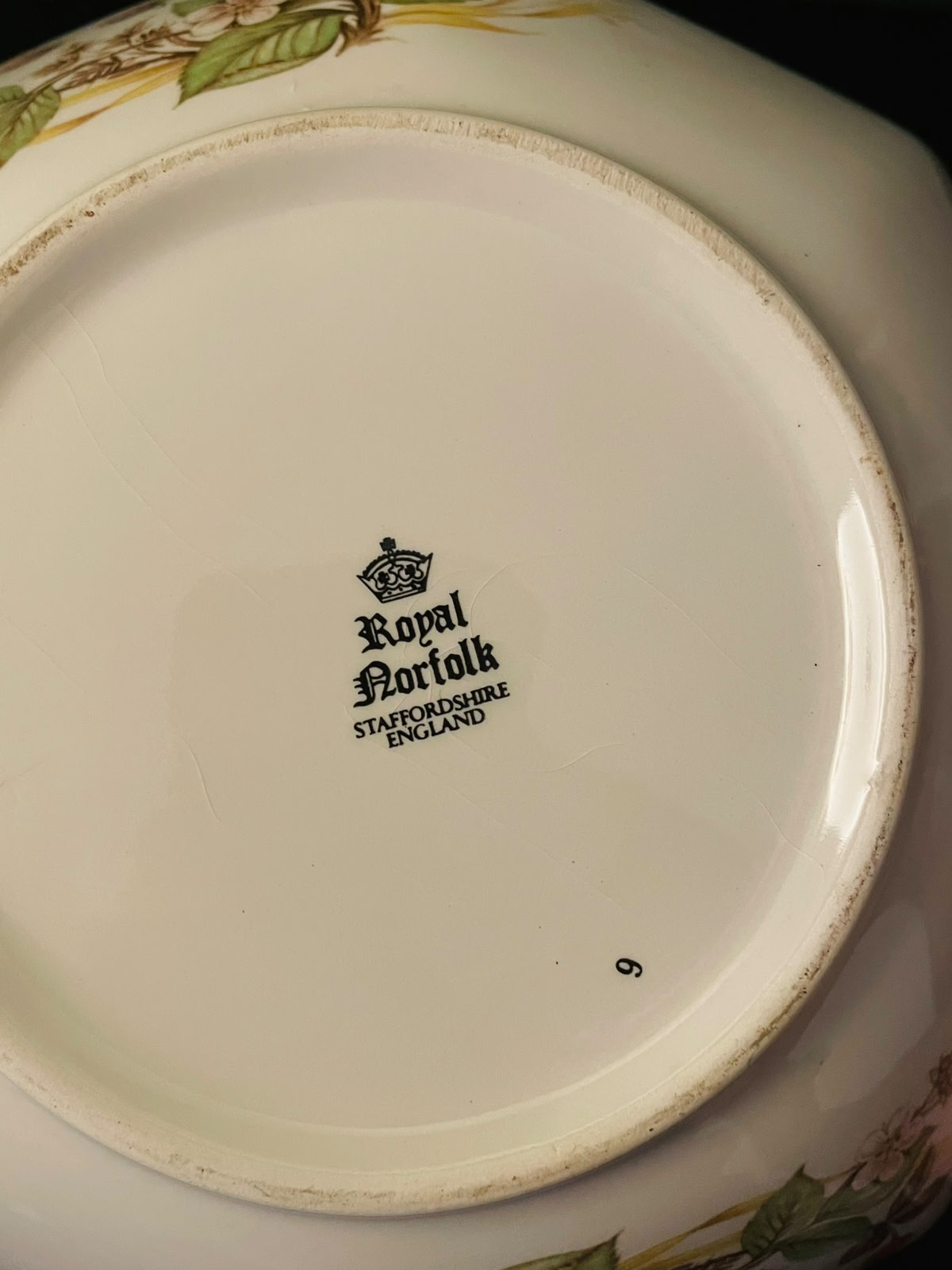 Royal Norfolk Floral Octagonal Serving Bowl 9 Inch England