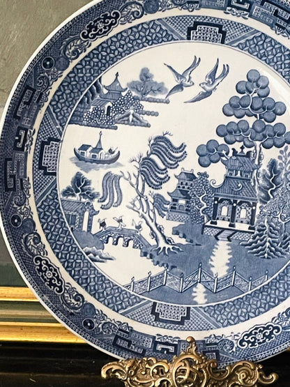 Wedgwood Blue Pottery Plate by Mellow of Etruria – 9.5 Inch Vintage Collectible from England