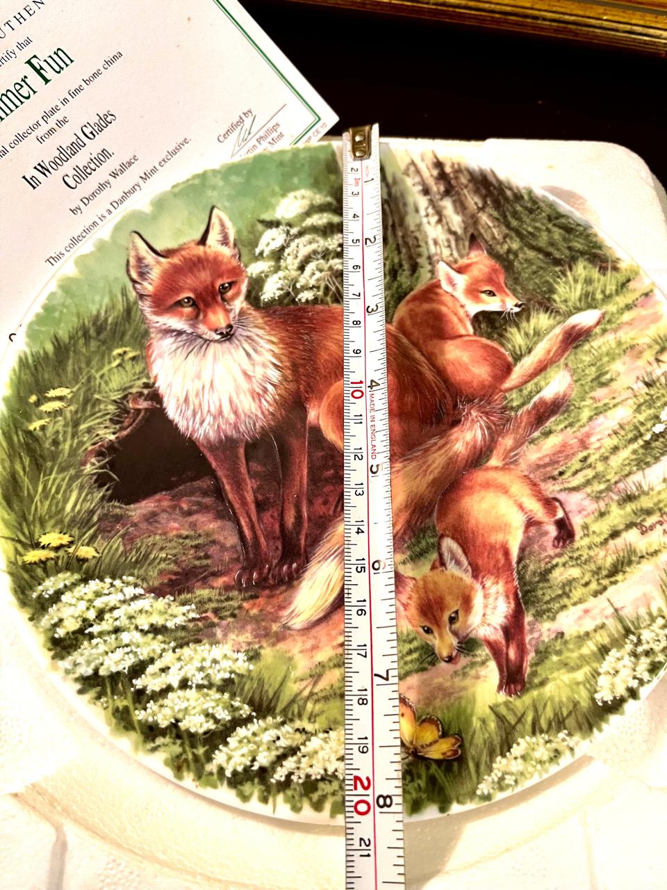 Wedgwood Boxed Decorative Plate Danbury Mint Woodland Glades Fox Plate 20 cm