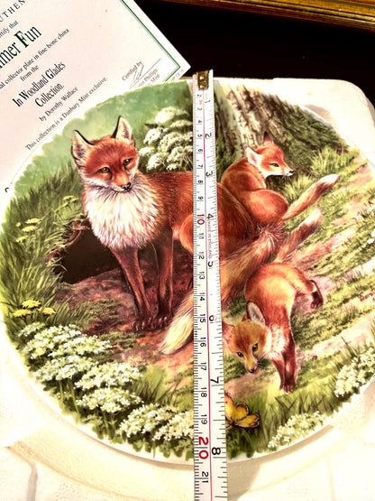 Wedgwood Boxed Decorative Plate Danbury Mint Woodland Glades Fox Plate 20 cm
