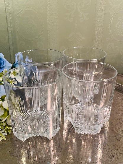 Vintage Cut Crystal Tumblers Set of 4 – 10 cm Starburst Design