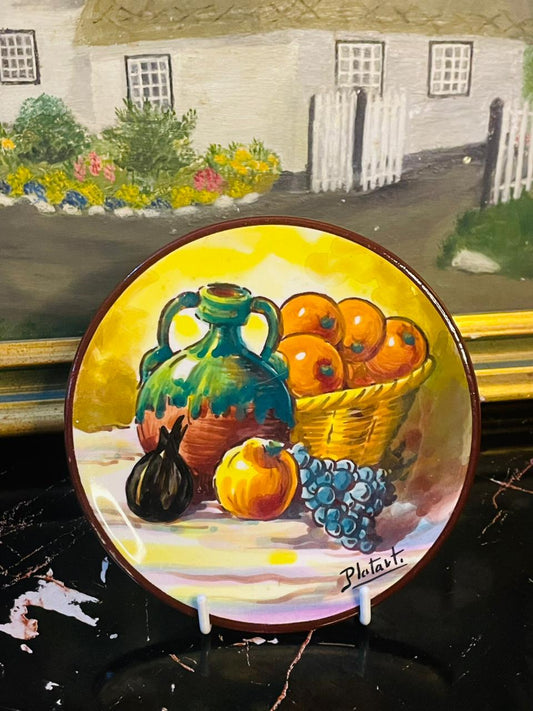 Majolica Spanish Hand-Painted Ceramic Wall Plate –  Vintage Collectible in Pakistan