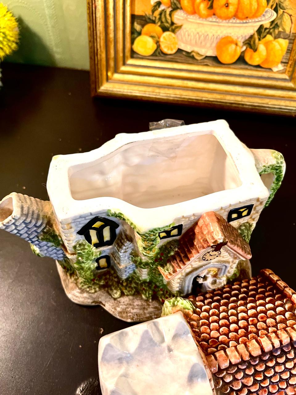 Vintage Castle Cottage Ceramic Teapot – 6 Inch
