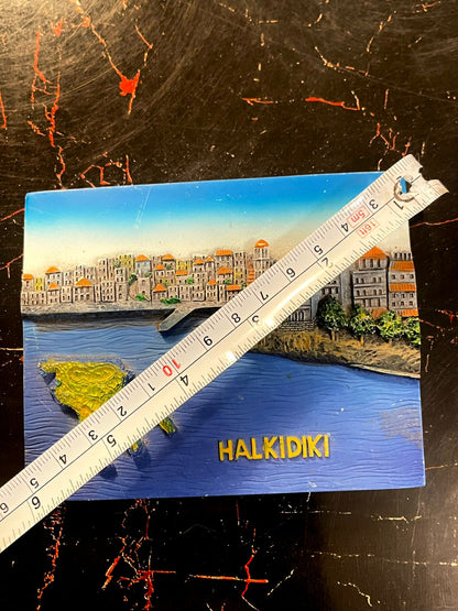 Vintage Halkidiki Greece Wall Plaque Coastal Souvenir Art