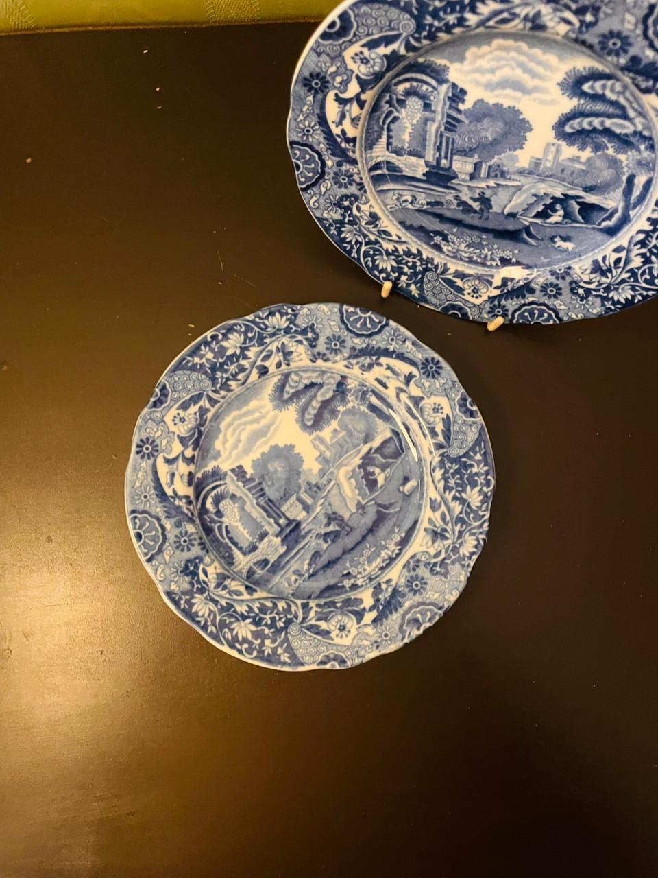 Copeland Spode Italian Blue Transferware Plates Set of 2 , 6"