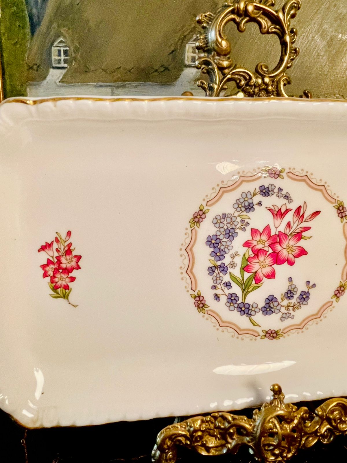 Coalport Fine Bone China Floral Serving Tray – Made in England (11–12 Inches)