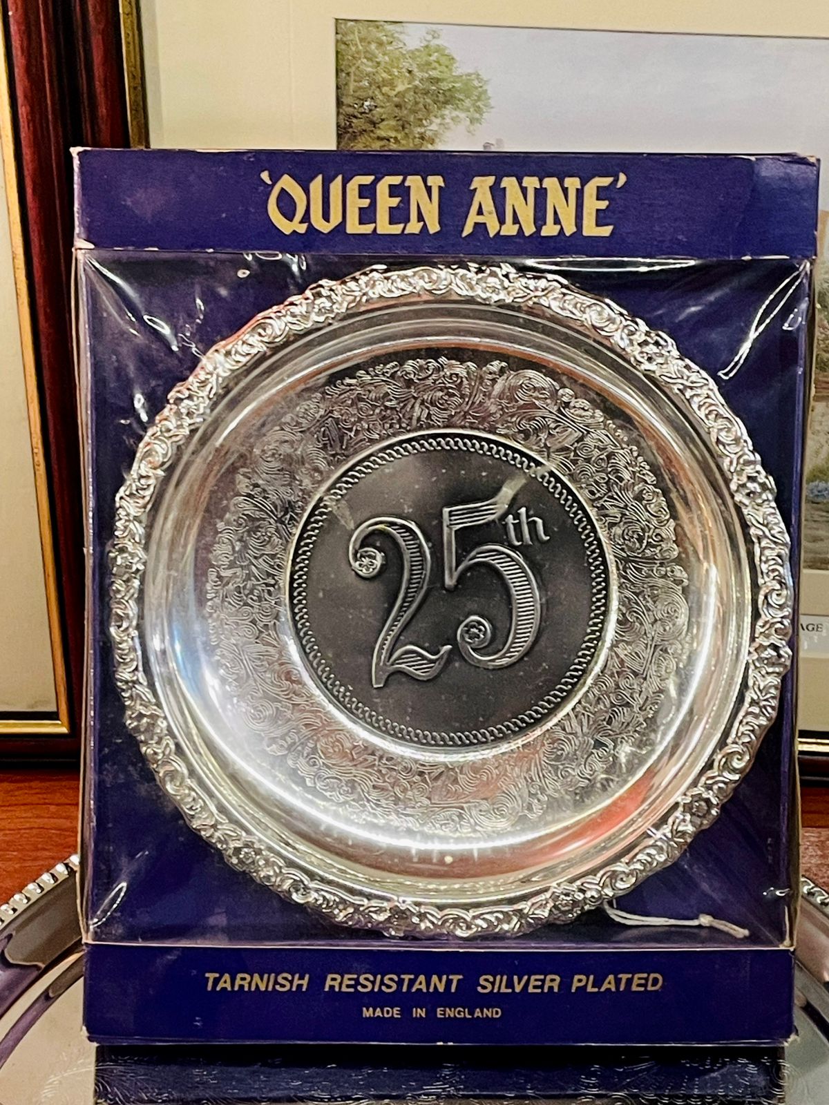 Queen Anne Silver Plate, 25th Anniversary Gift, Silver Plated Plate, Made in England Decor, Anniversary Keepsake, Vintage Silverware, Collectible Plate, Gift for Couple, Home Decor Accent