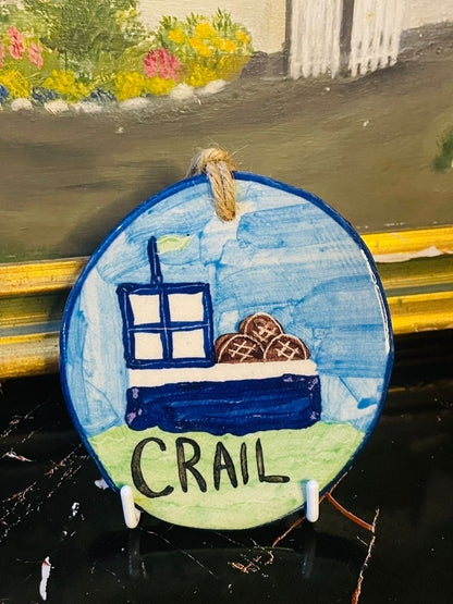 Hand Painted Ceramic Wall Hanging – “Crail” Scottish Souvenir Plaque