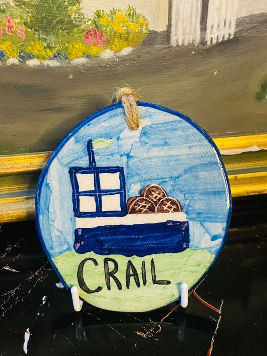 Hand Painted Ceramic Wall Hanging – “Crail” Scottish Souvenir Plaque
