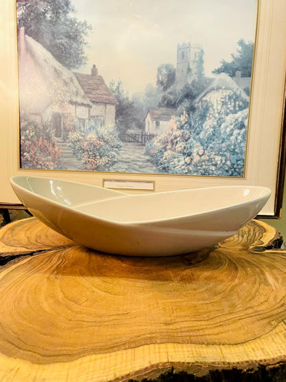 Modern White Porcelain Serving Bowl Minimalist Dish