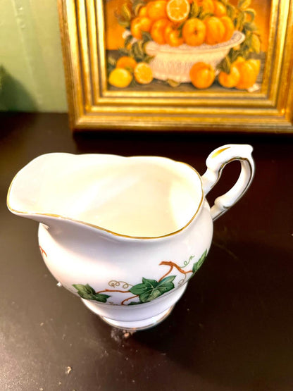 Vintage Ivy Pattern Porcelain Creamer Jug – 4 Inch