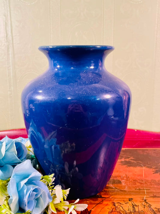 Cobalt Blue Ceramic Decorative Vase 7-Inch