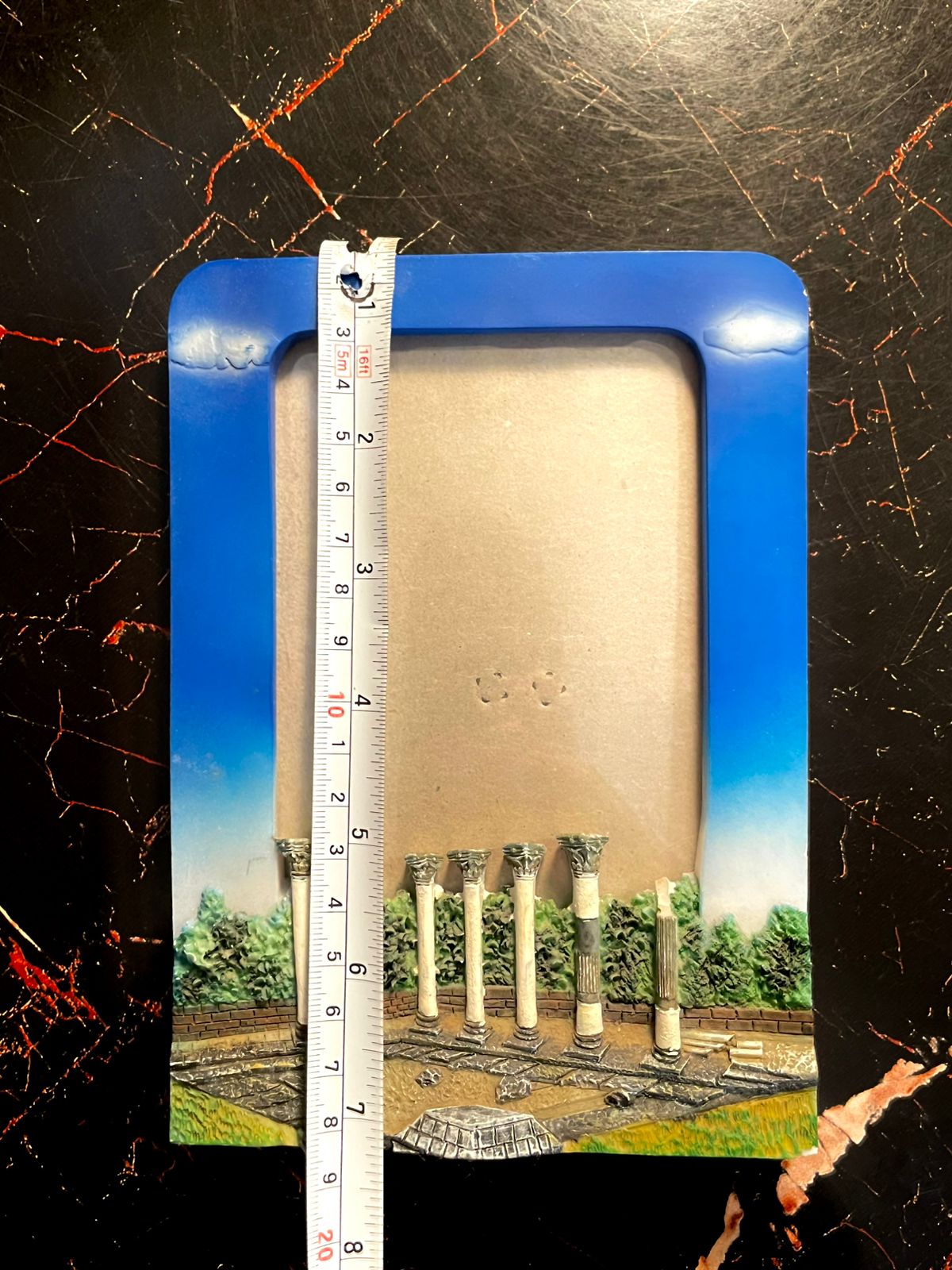 Greek Ruins Photo Frame Blue Decorative Travel Souvenir