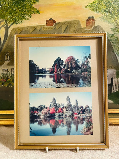 Set of 2 Vintage Printed Frames by Brentwood Designs – Lakescape Wall Art