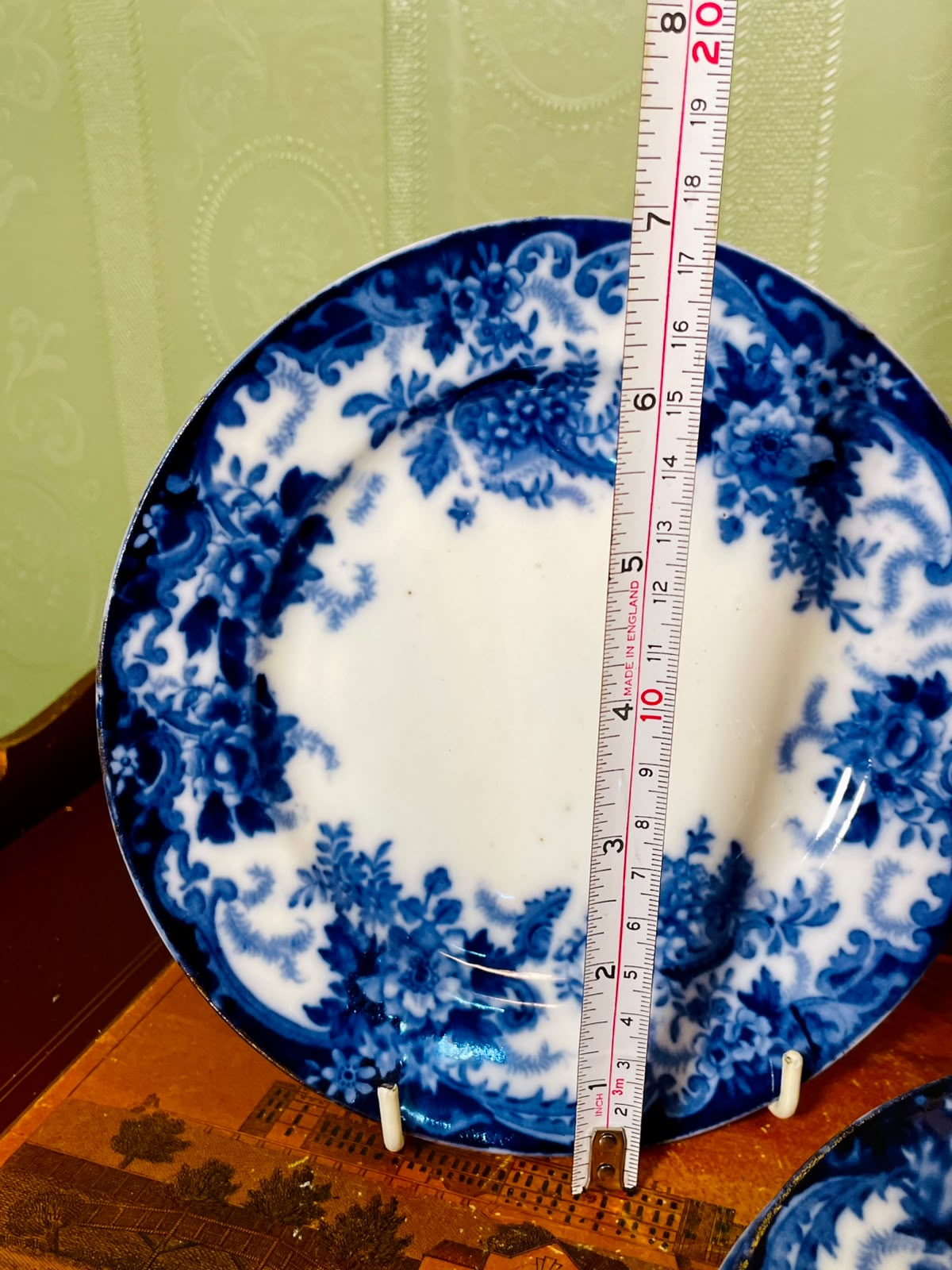 Set of 5 Vintage Blue & White Floral Plates – 7 Inch
