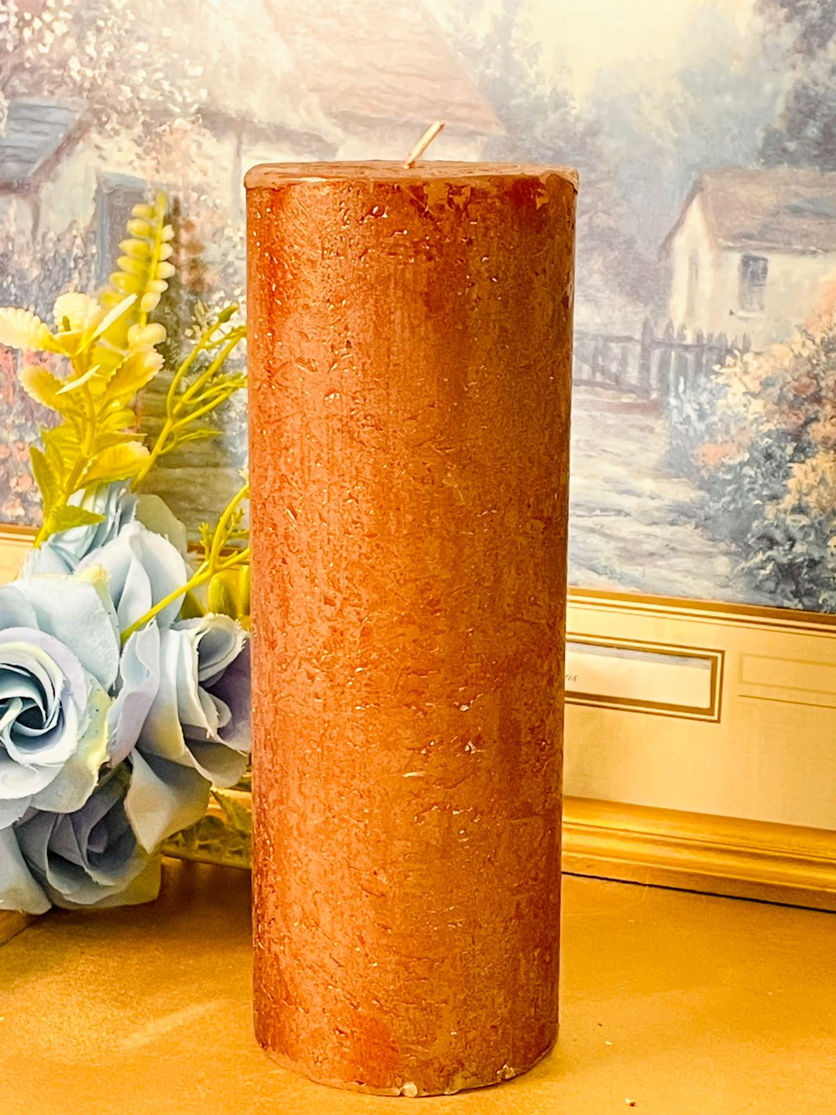 Bolsius Brown Pillar Candle Rustic Home Decor