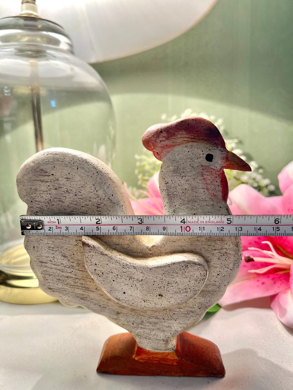 Vintage Rustic Rooster Figurine – Farmhouse Bird Ornament 16 cm