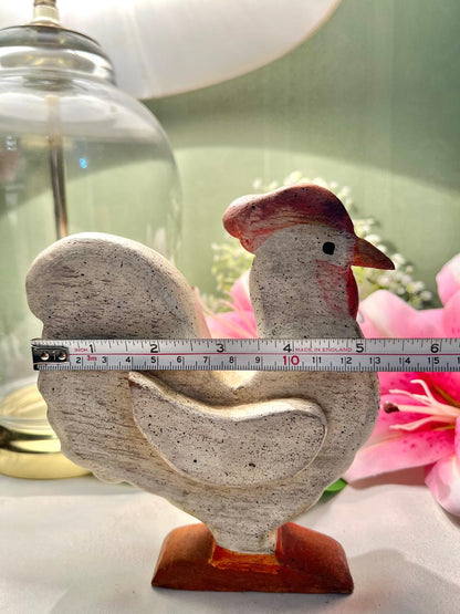 Vintage Rustic Rooster Figurine – Farmhouse Bird Ornament 16 cm