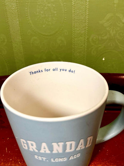 Tesco Grandad Embossed Ceramic Mug – Blue, 4"