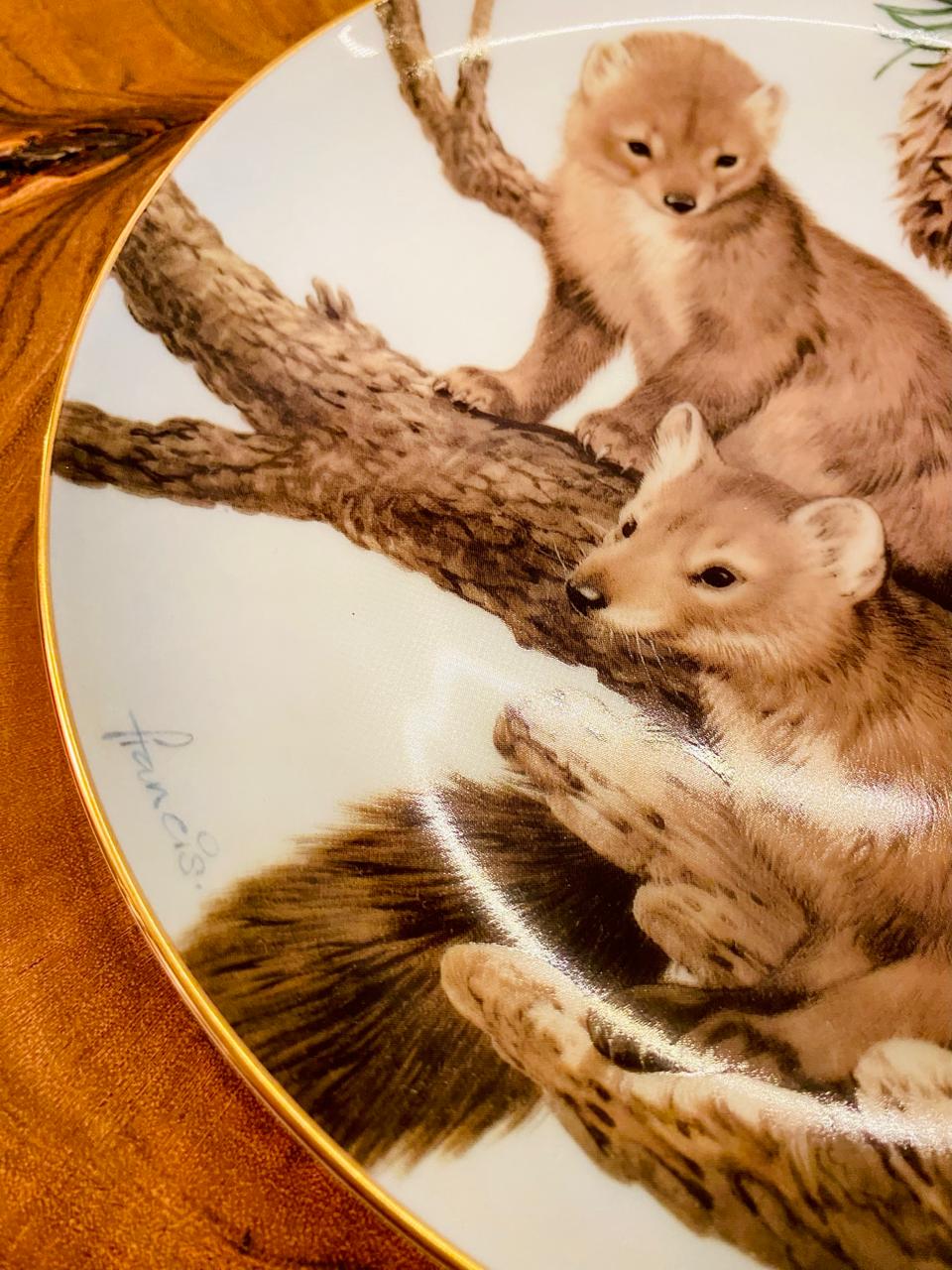 Vintage Pine Marten Plate Forest Year February Porcelain 1982