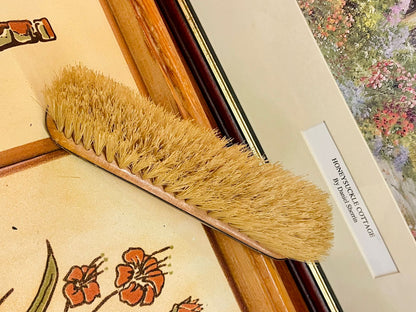 Vintage Vanity Dressing Table Set – Mirror & Two Brushes (Pink Guilloché Style Backing)