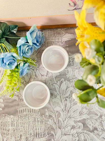 Vintage Blue Tile Ceramic Planter Pots – Set of 2