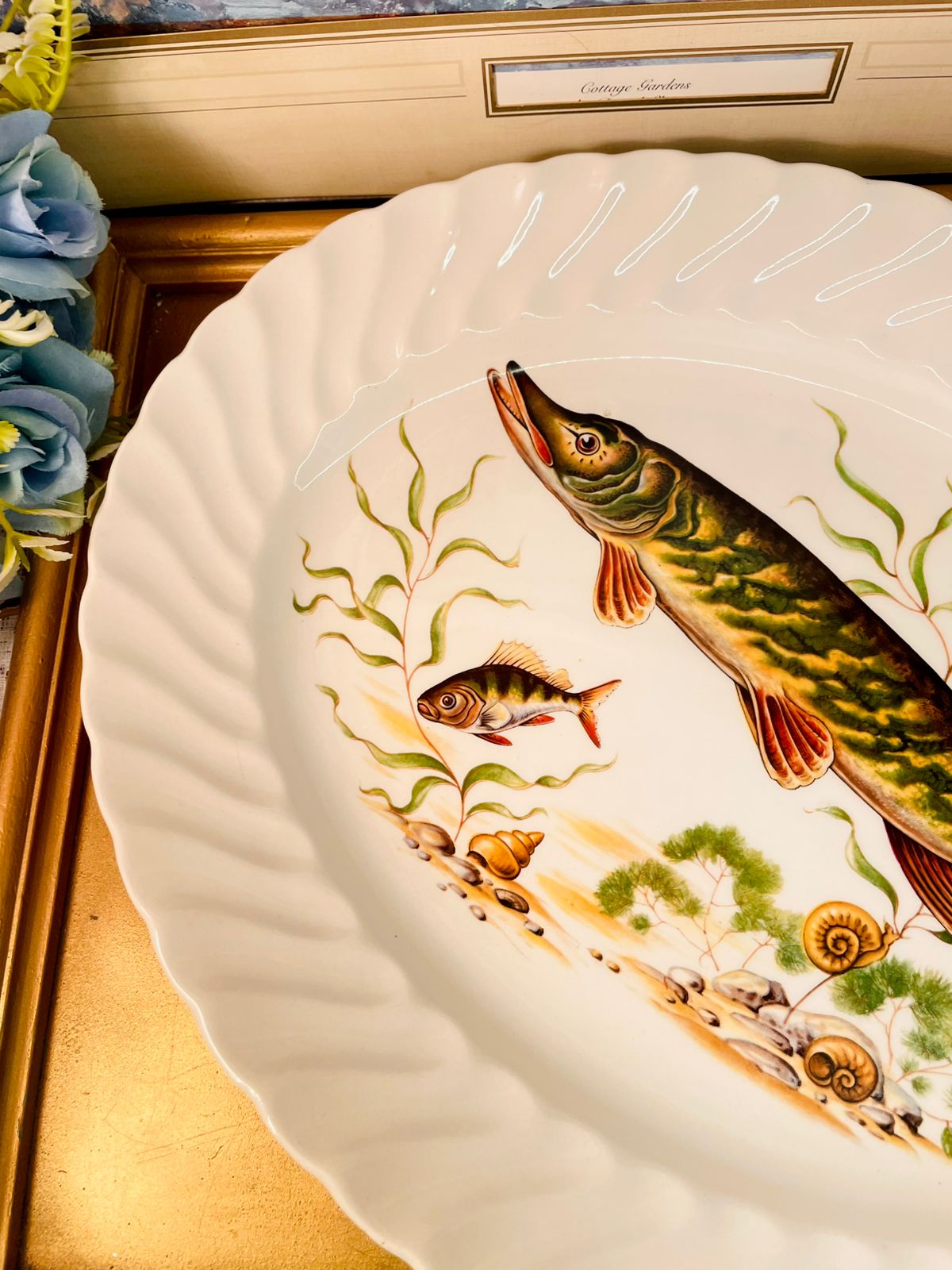 Vintage Fish Design Large Serving Dish