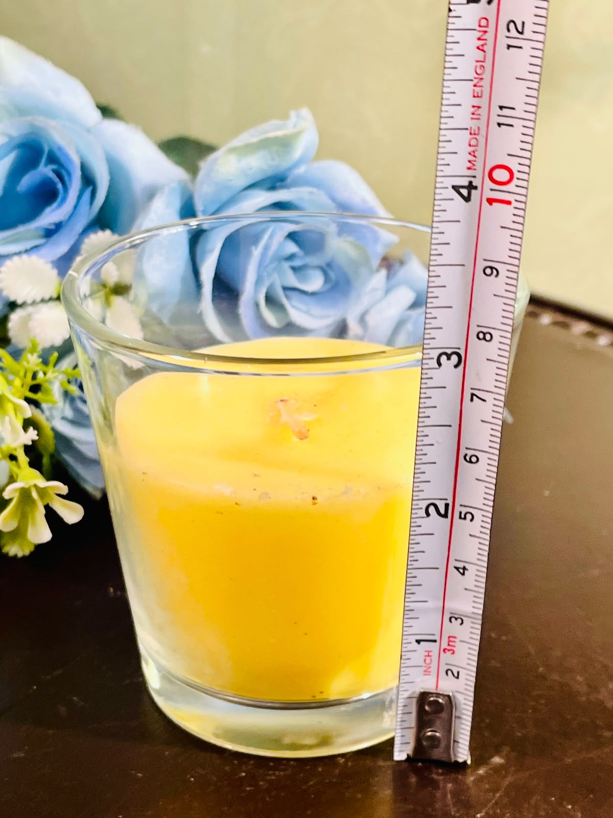 Yellow Scented Candle in Crystal Jar – 10cm