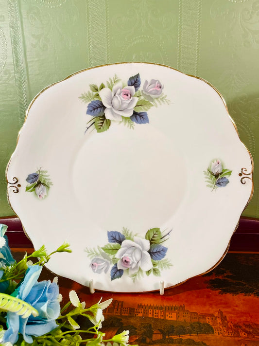 Duchess Grey Rose Fine Bone China Serving Platter – 8 Inch
