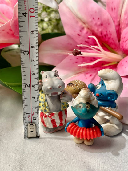 Mini Character Figurine Set – Hippo Chef & Blue Figures, 3 Piece
