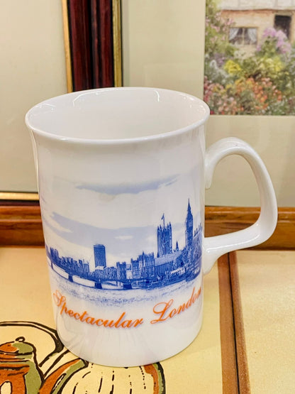 London National Holidays Souvenir Mug – Blue Skyline Design