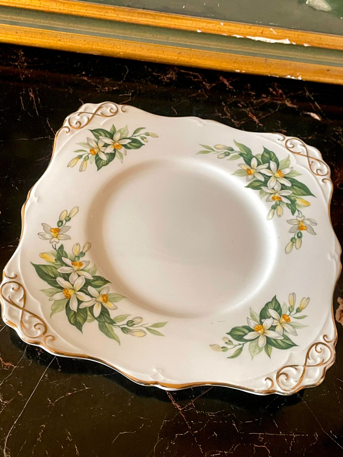 Tuscan Fine English Bone China “Bridal Flower – Orange Blossom” Square Plate – England