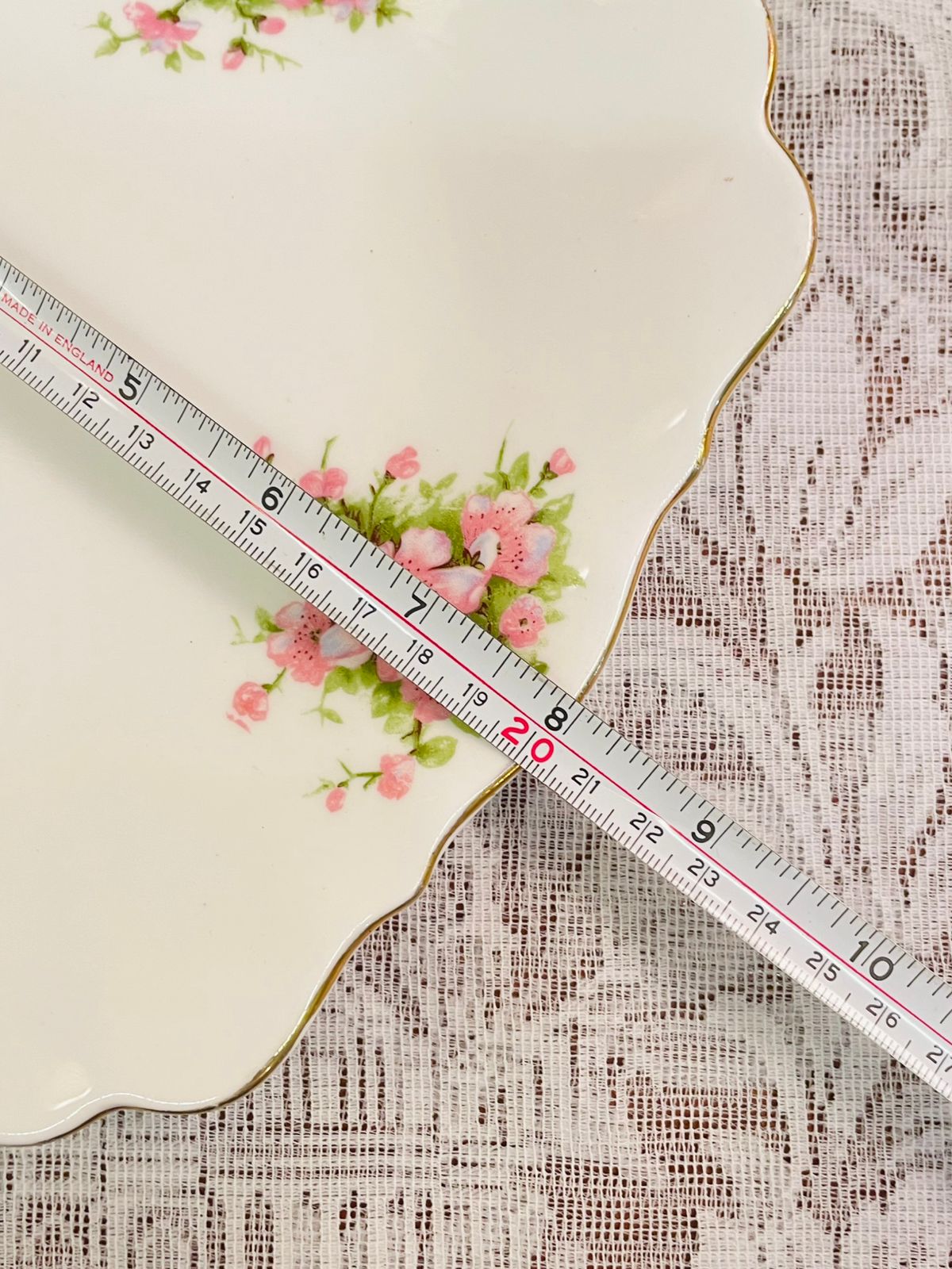 Roslyn Fine Bone China Pink Floral Plate