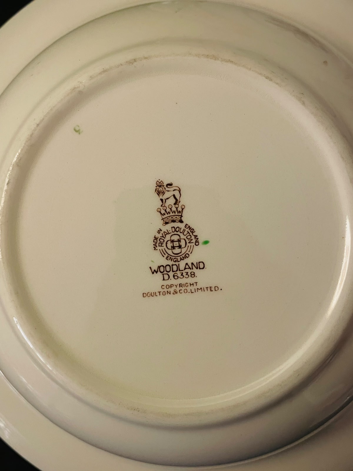 Royal Doulton Woodland Bowl & Cake Plater  England