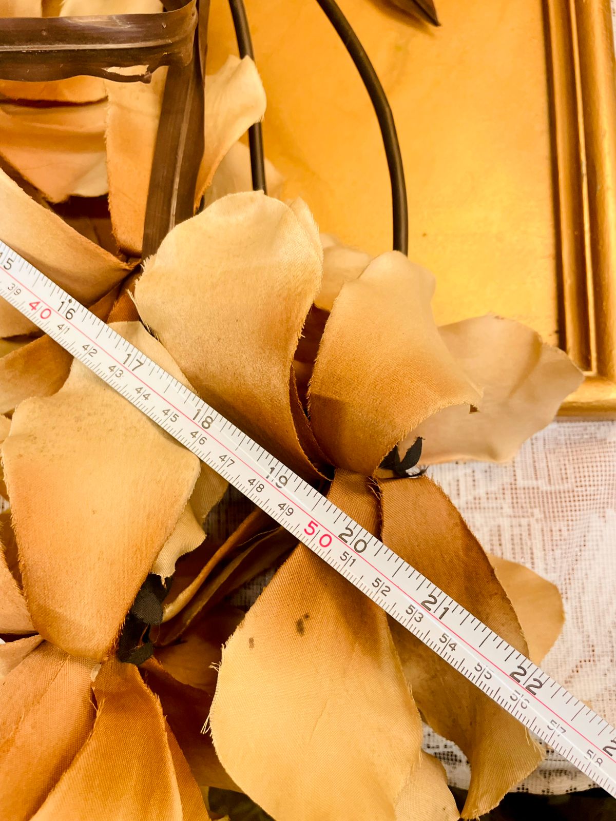 Large Beige Artificial Magnolia Flower Bouquet 22"