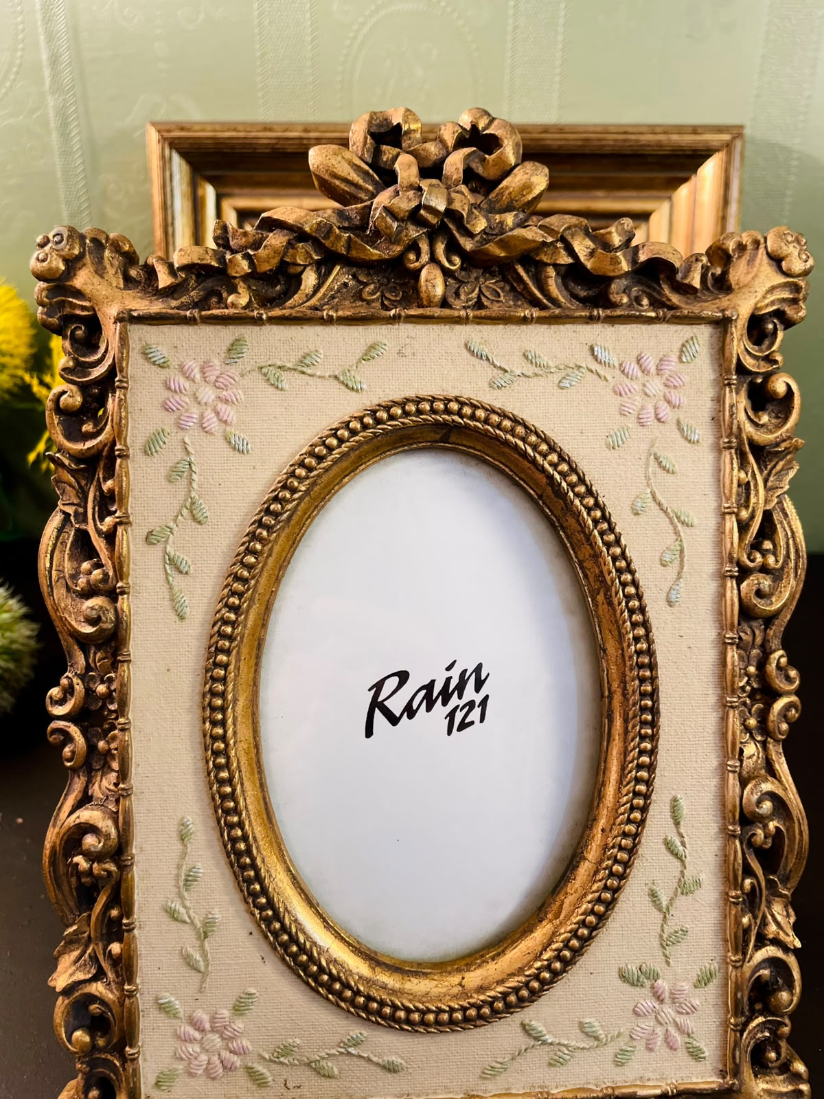 Victorian Ornate Gold Photo Frame 8 Inch Floral Embroidered Picture Frame