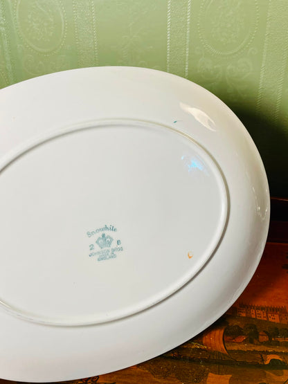 Johnson Bros Snowhite Floral Serving Platter 12" – England