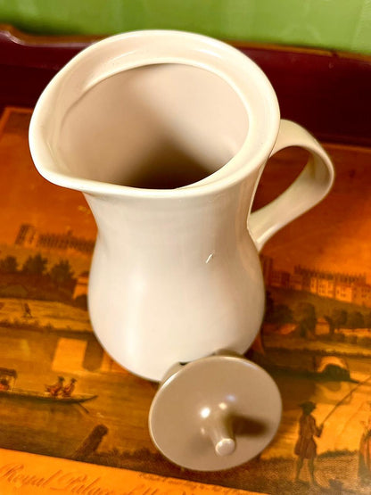 Vintage White Porcelain Coffee Pot with Lid | 7 Inch Serving Pot